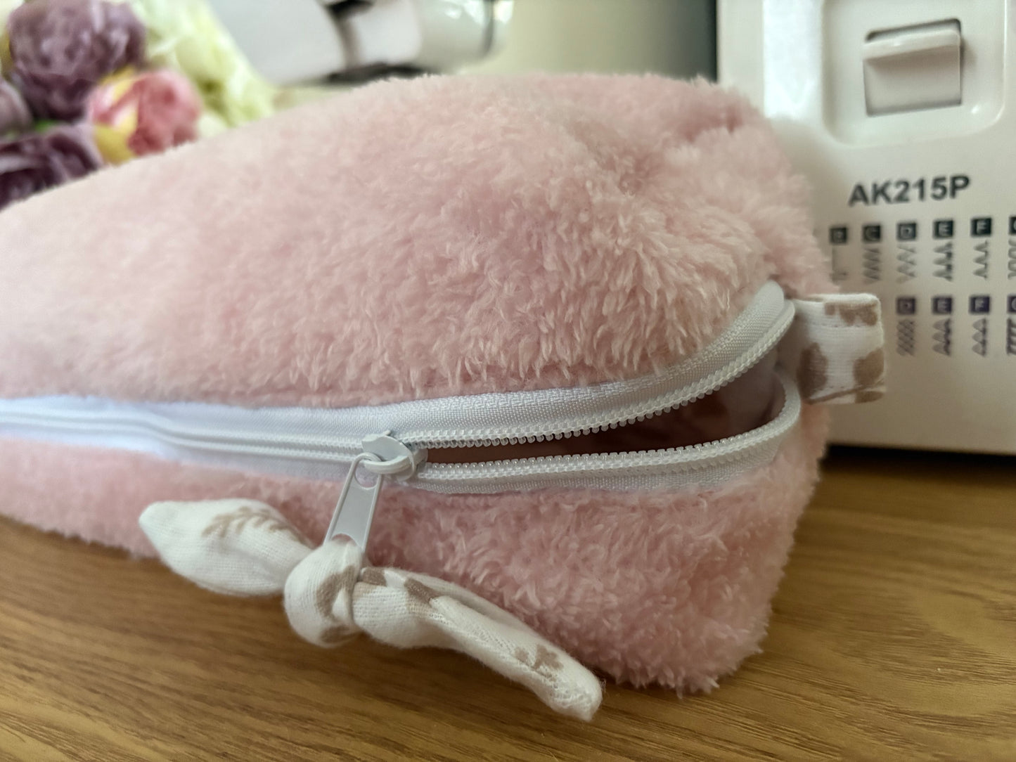 Candy - Large Teddy bear/ fluffy make up bag / toiletry bag