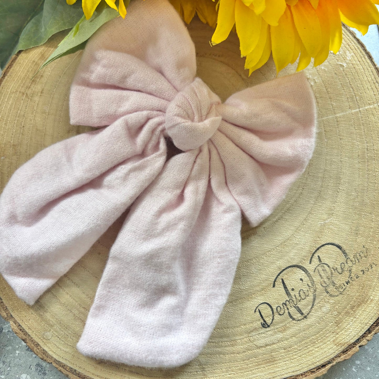 Pink handmade hair bow