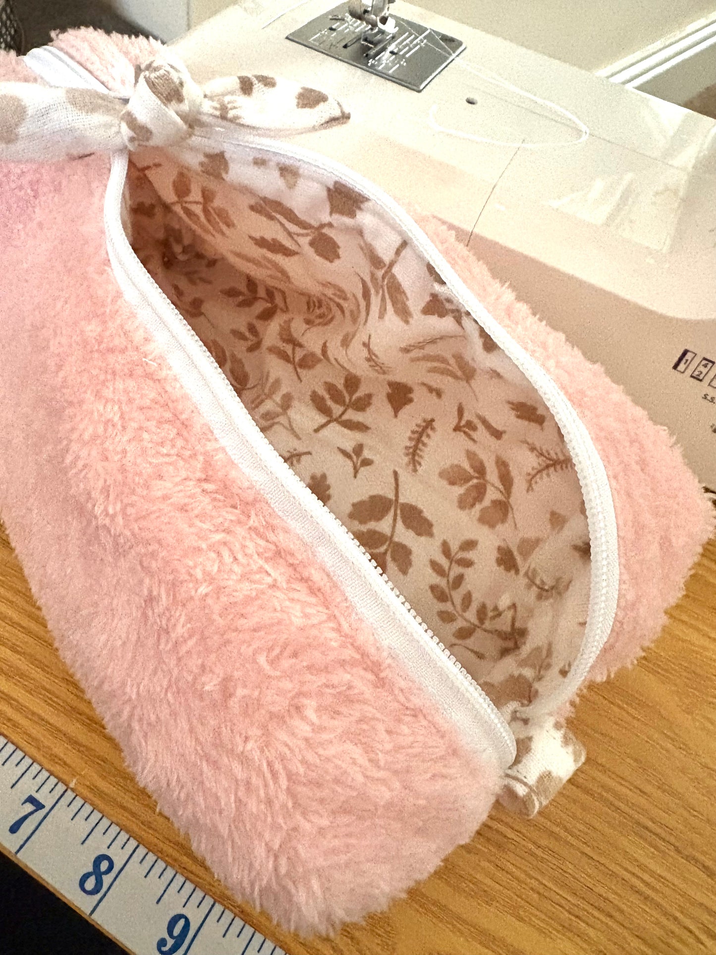 Candy - Large Teddy bear/ fluffy make up bag / toiletry bag