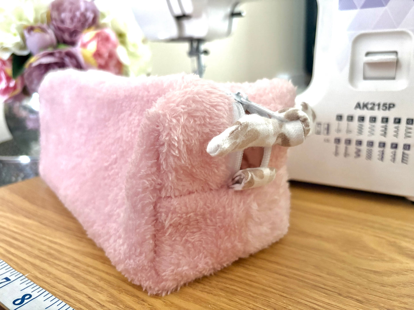 Candy - Large Teddy bear/ fluffy make up bag / toiletry bag