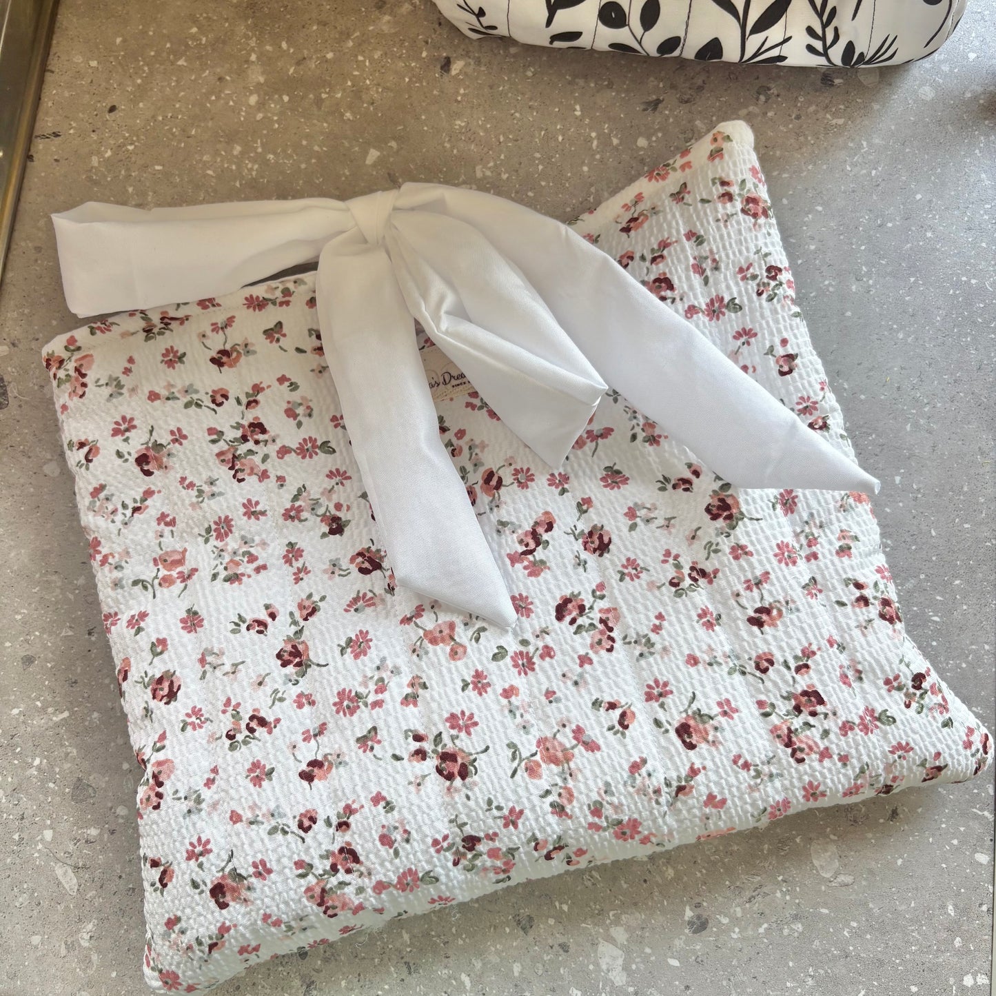Large handmade book sleeve with white bow