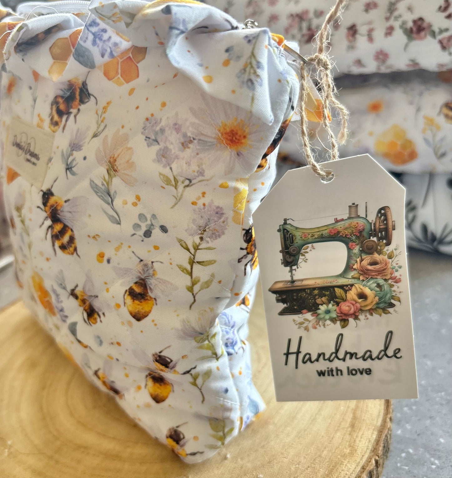 Bumble bee toiletry bag with ruffle