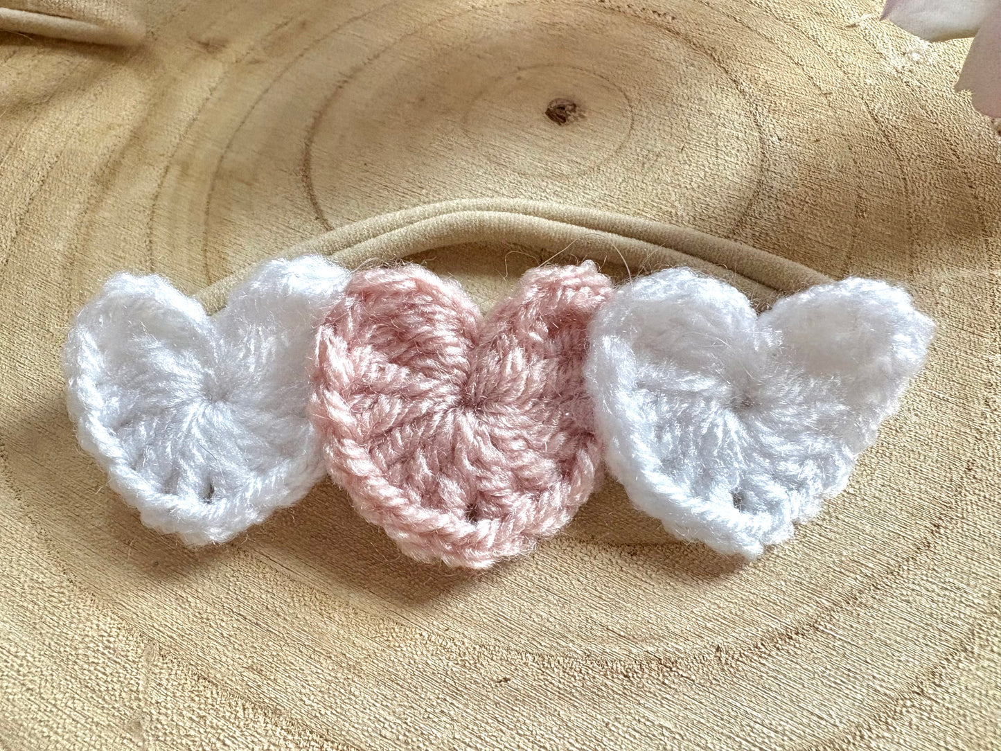 Hearts option 1 ( two white hearts one dusky pink )