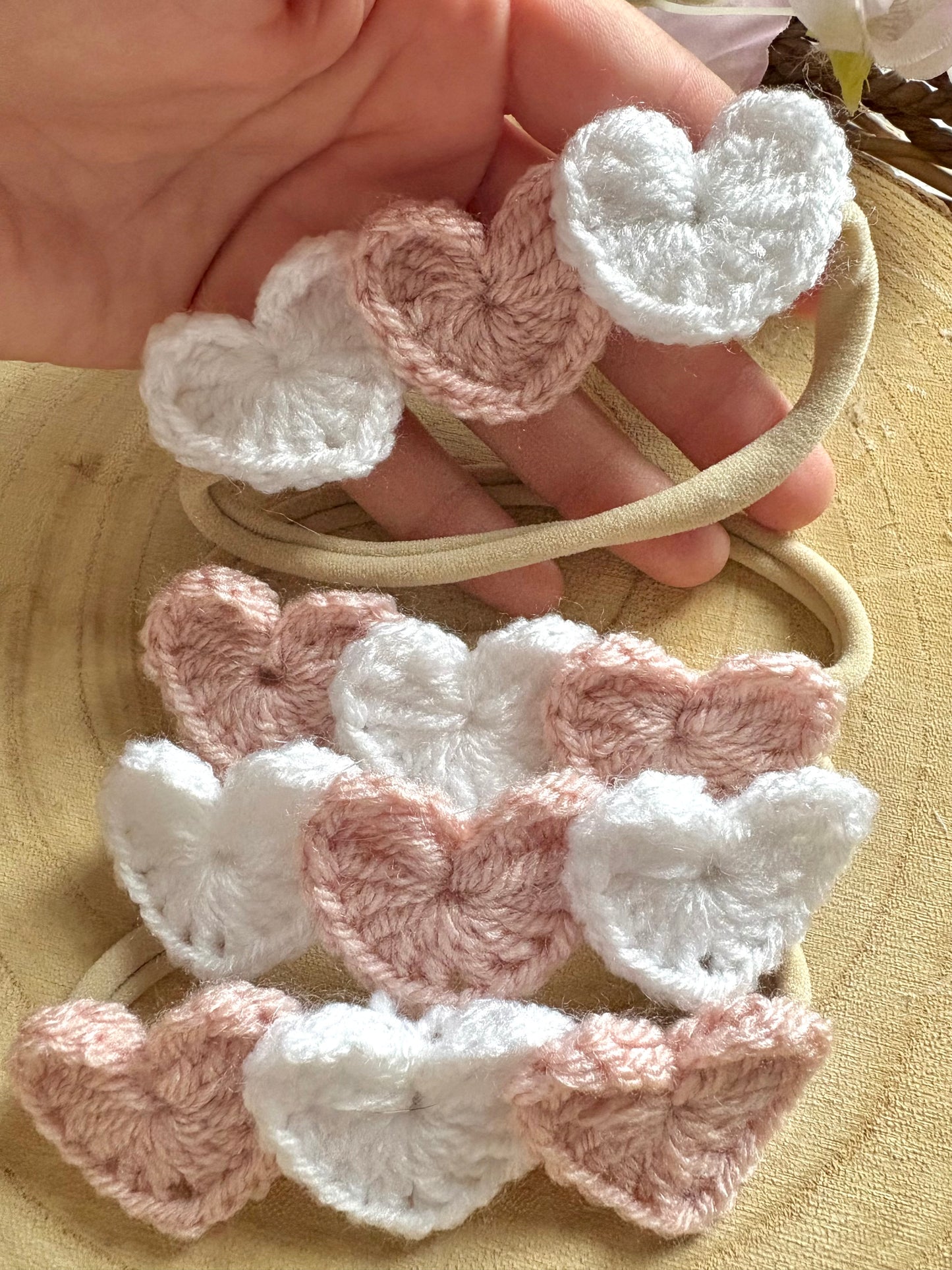 Hearts option 2 - 2 dusky pink hearts with 1 white