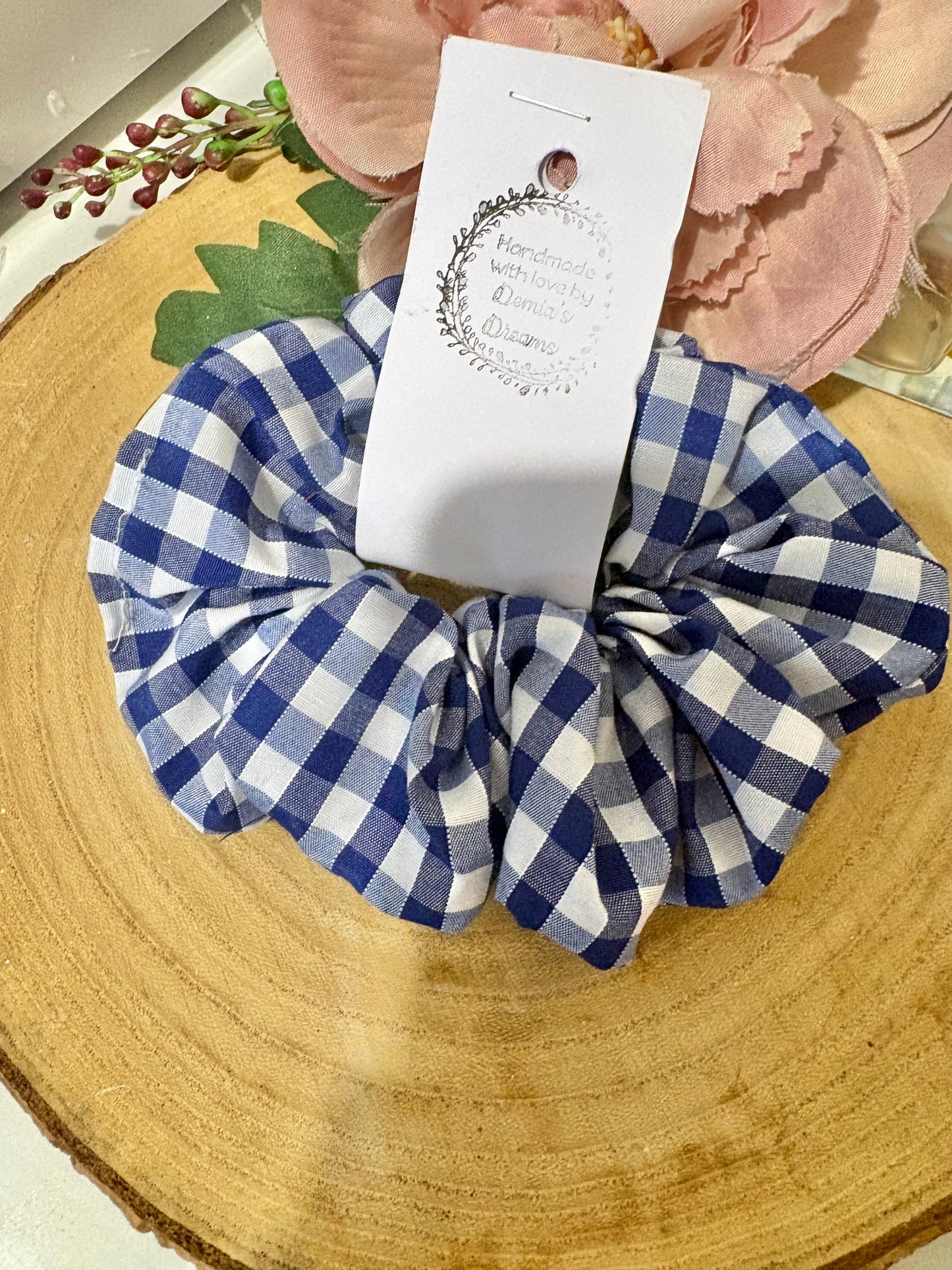 Dark blue checked regular size