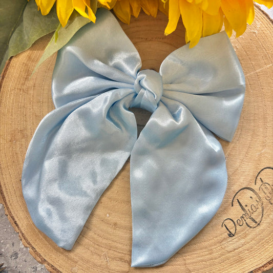 Baby blue handmade hair bow