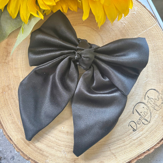 Black handmade hair bow