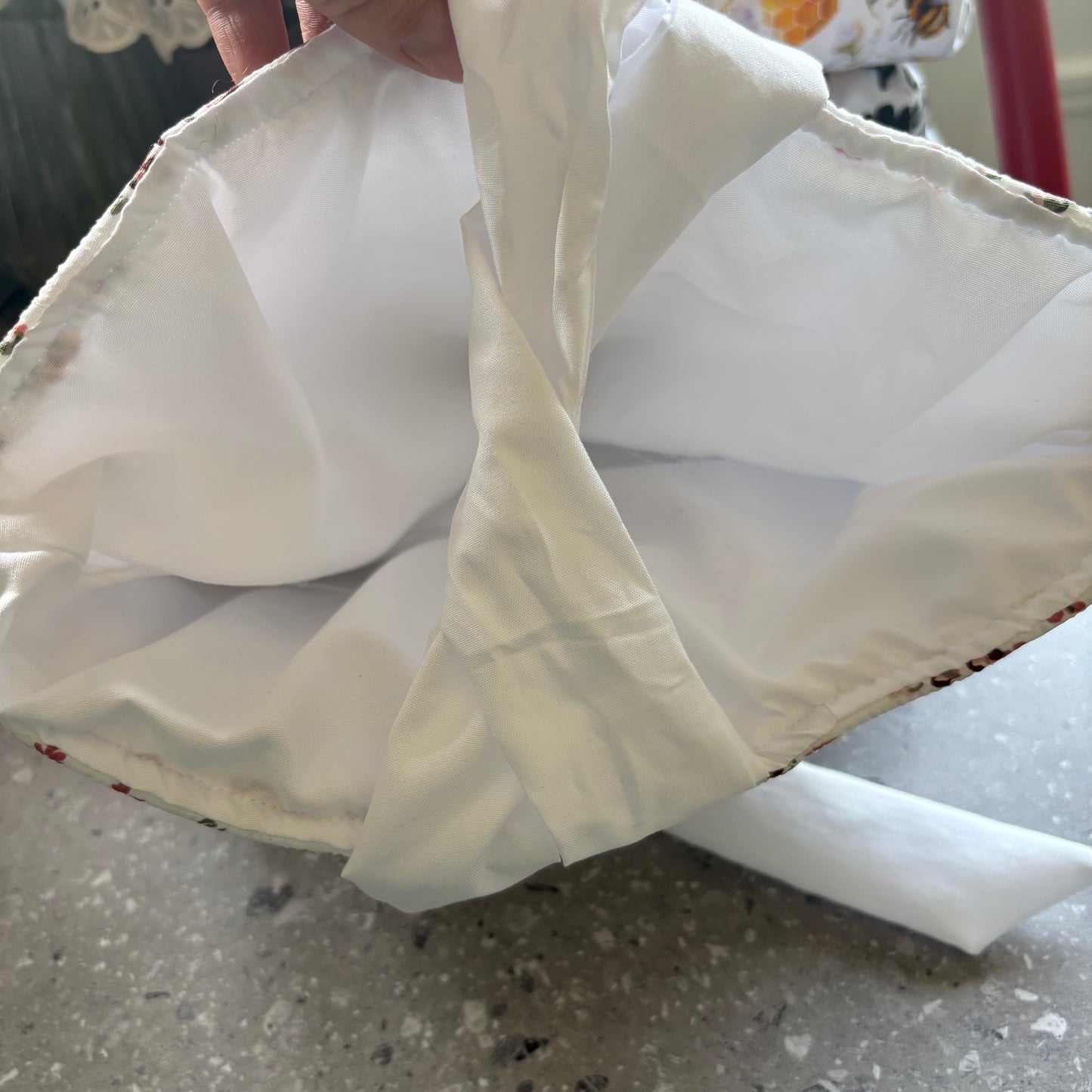 Large handmade book sleeve with white bow