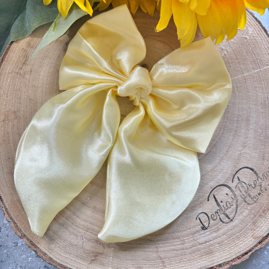 Baby yellow handmade hair bow