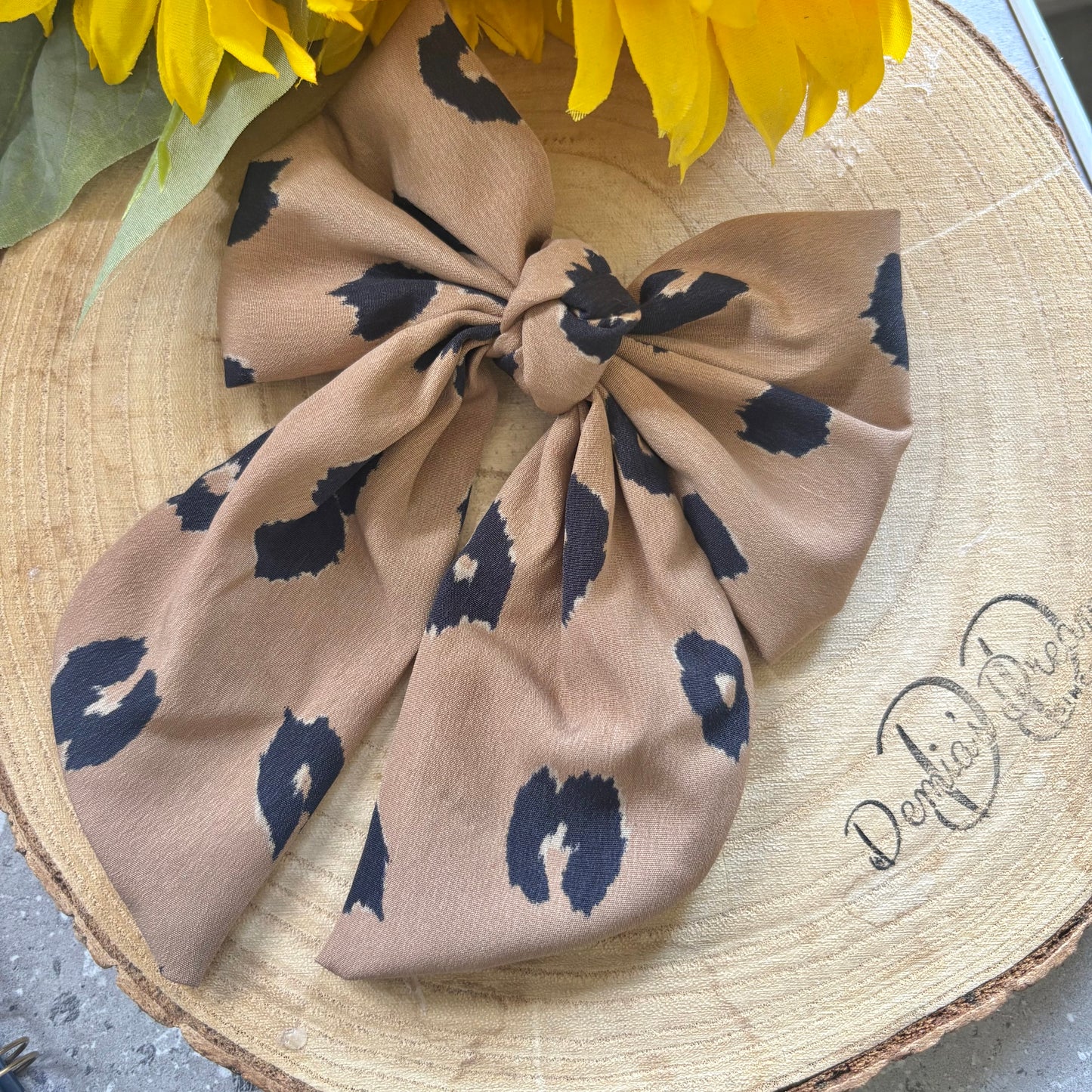 Leopard hair bow