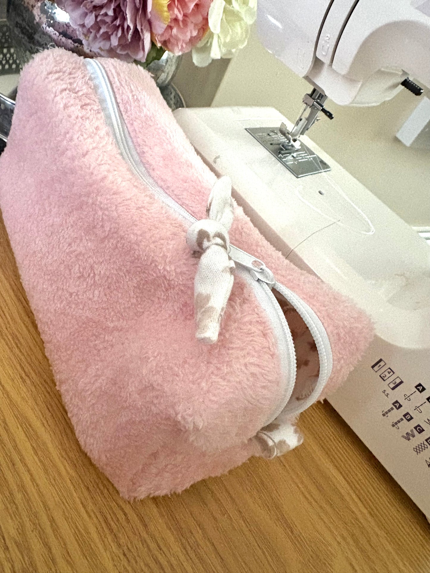 Candy - Large Teddy bear/ fluffy make up bag / toiletry bag