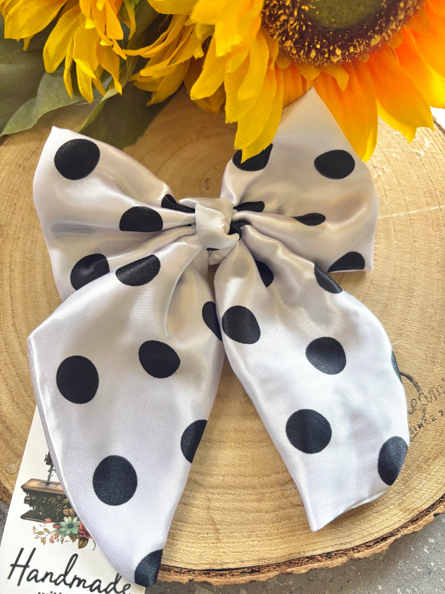 Dalmatian handmade hair bow