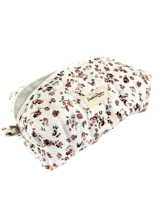 Ditsy large boxy make up bag